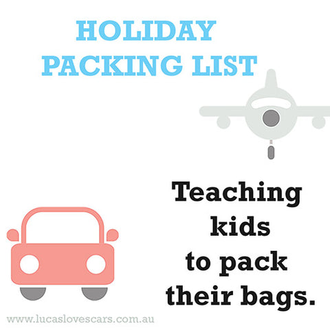 Printable kids packing list | Kids holidays | Lucas loves cars 