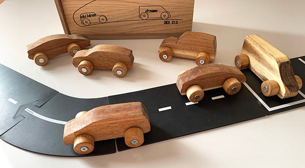 Qtoys wooden car set | waytoplay roads | Lucas loves cars