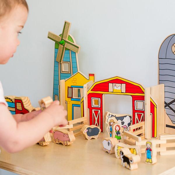 wooden farmhouse toy