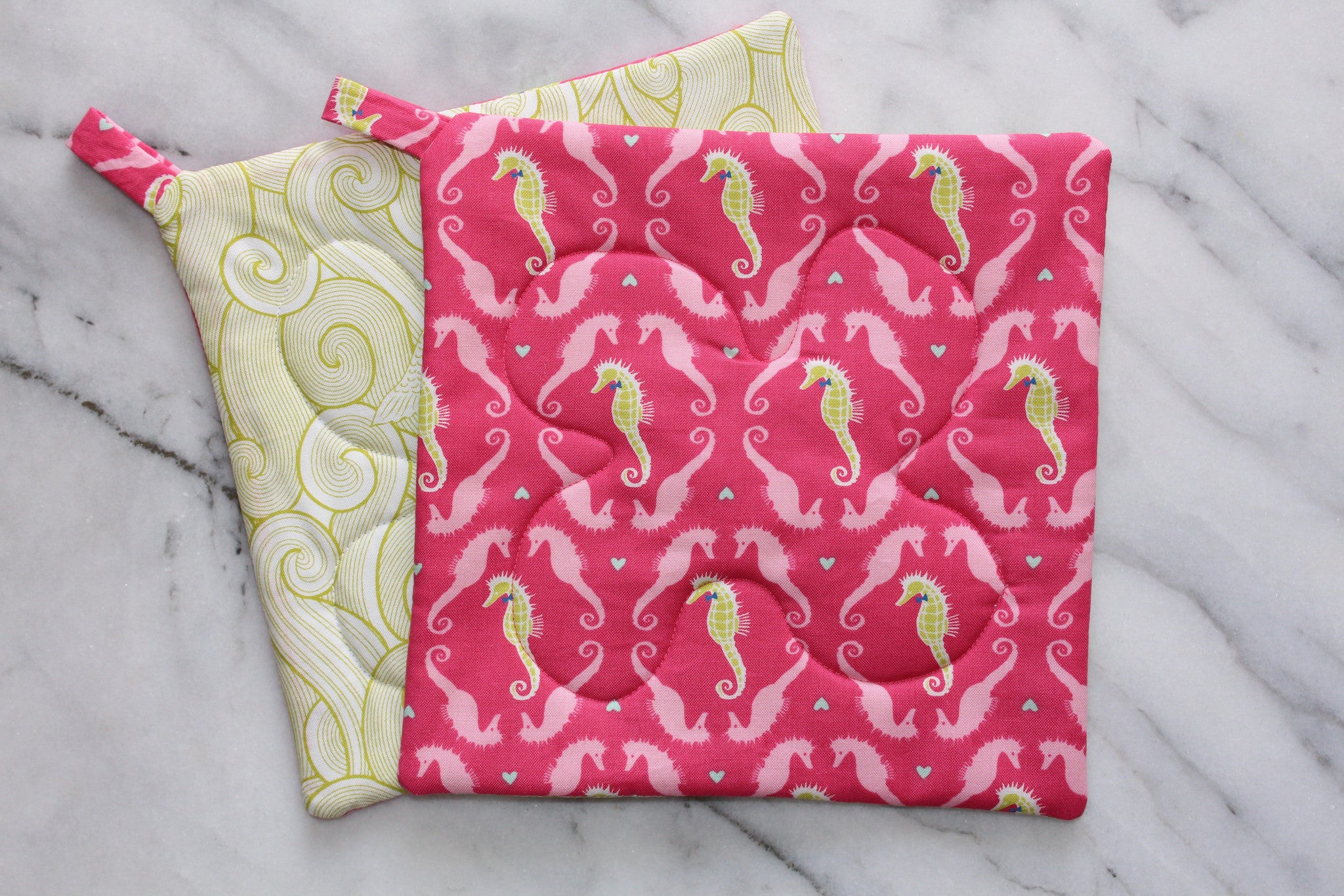 Dapper Seahorses Potholder