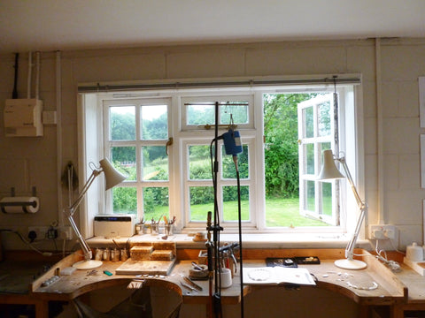 Sue Lane's contemporary jewellery making studio in Herefordshire