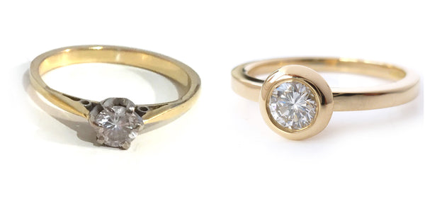 up-cycled and remodelled engagement ring by Sue Lane Contemporary jewellery
