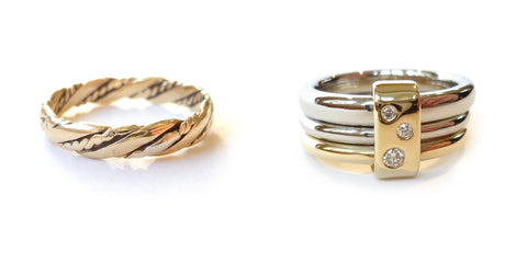 Recycled, up-cycled, remodelled gold ring.  Bespoke jewellery.