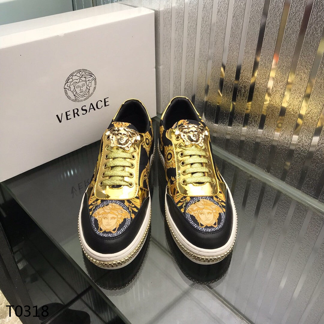blue and gold versace shoes