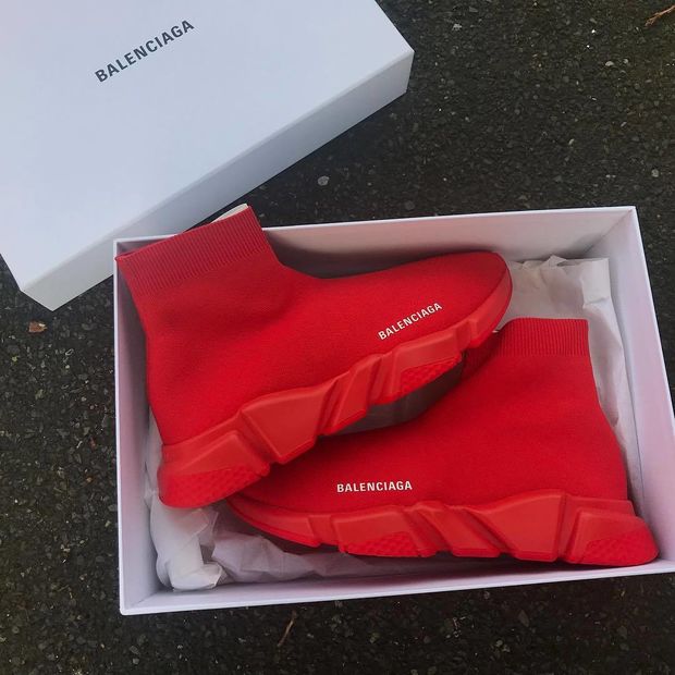 all red balenciaga runners