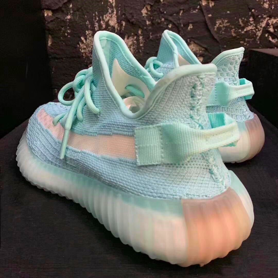 blue and pink yeezys