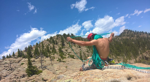 luc ried flaking out rope in colorado