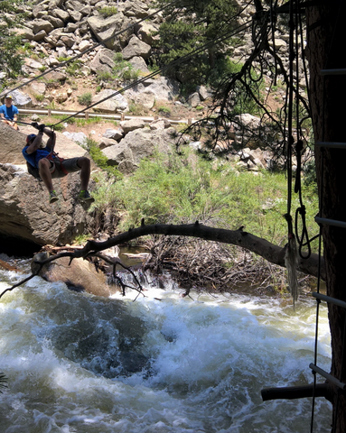 tyrolean traverse in colorado with luc ried