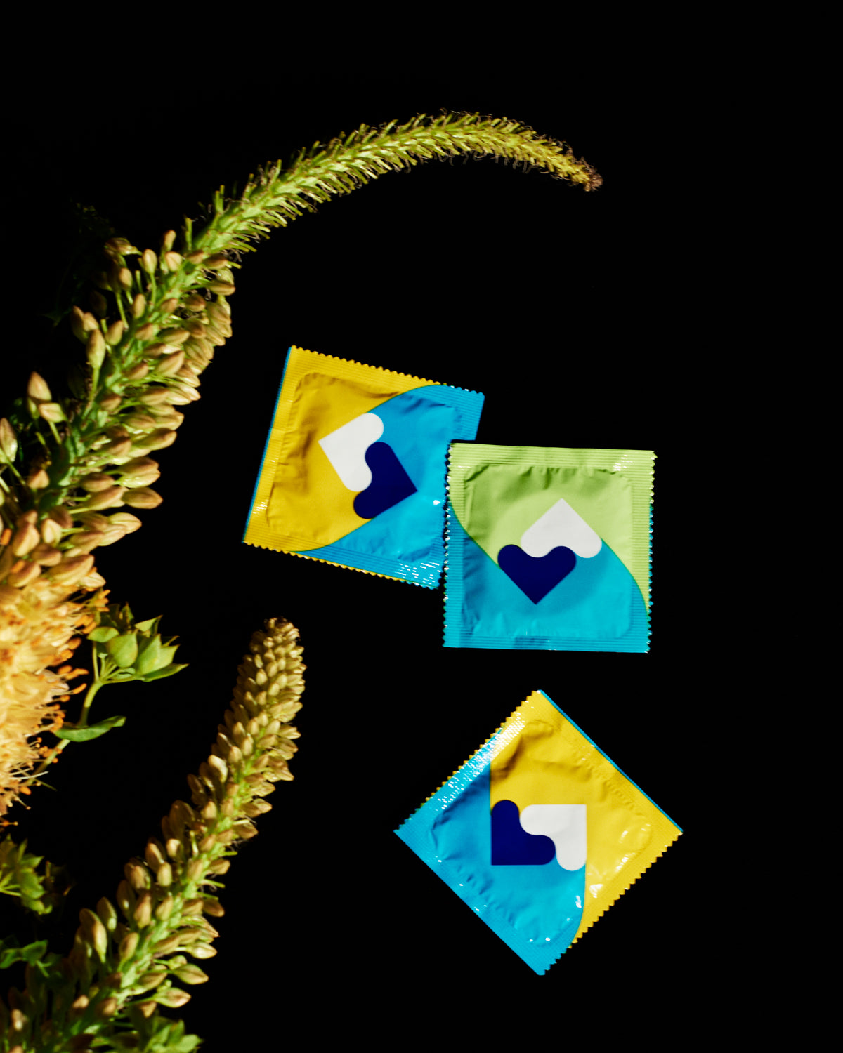 condoms in colorful wrappers