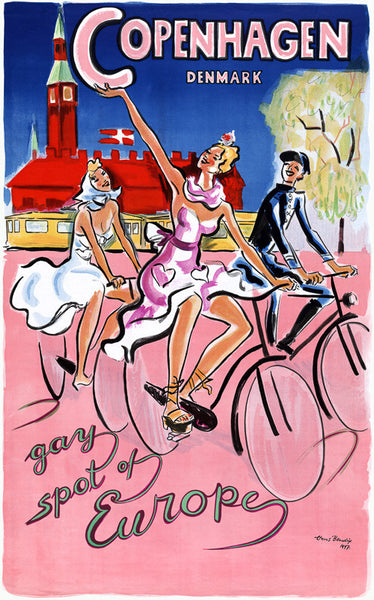Copenhagen: Gay Spot of Europe Vintage Travel Poster Vintagraph Art