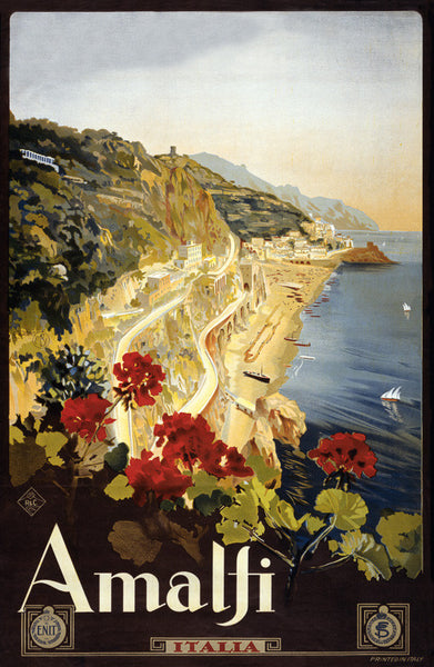 Napoli Italy 24"x36" Art on Canvas Vintage Travel Art 