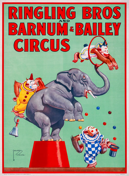 vintage circus elephant poster