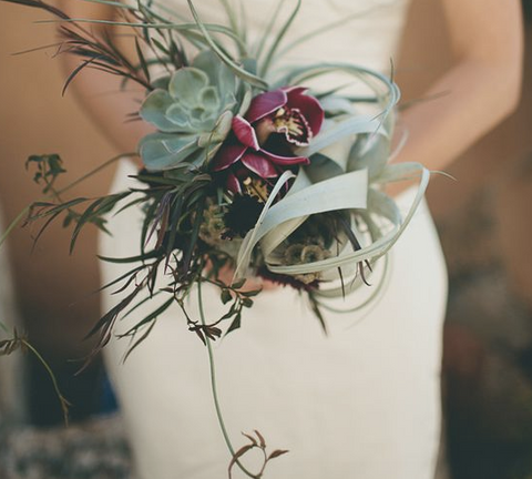 succulent wedding bouquet and air plant wedding bouquet