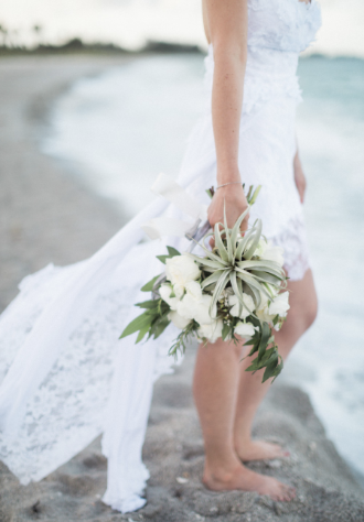 beachy air plant wedding bouquet