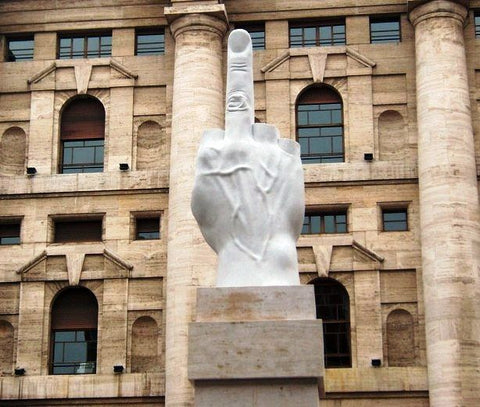 giant middle finger at milan