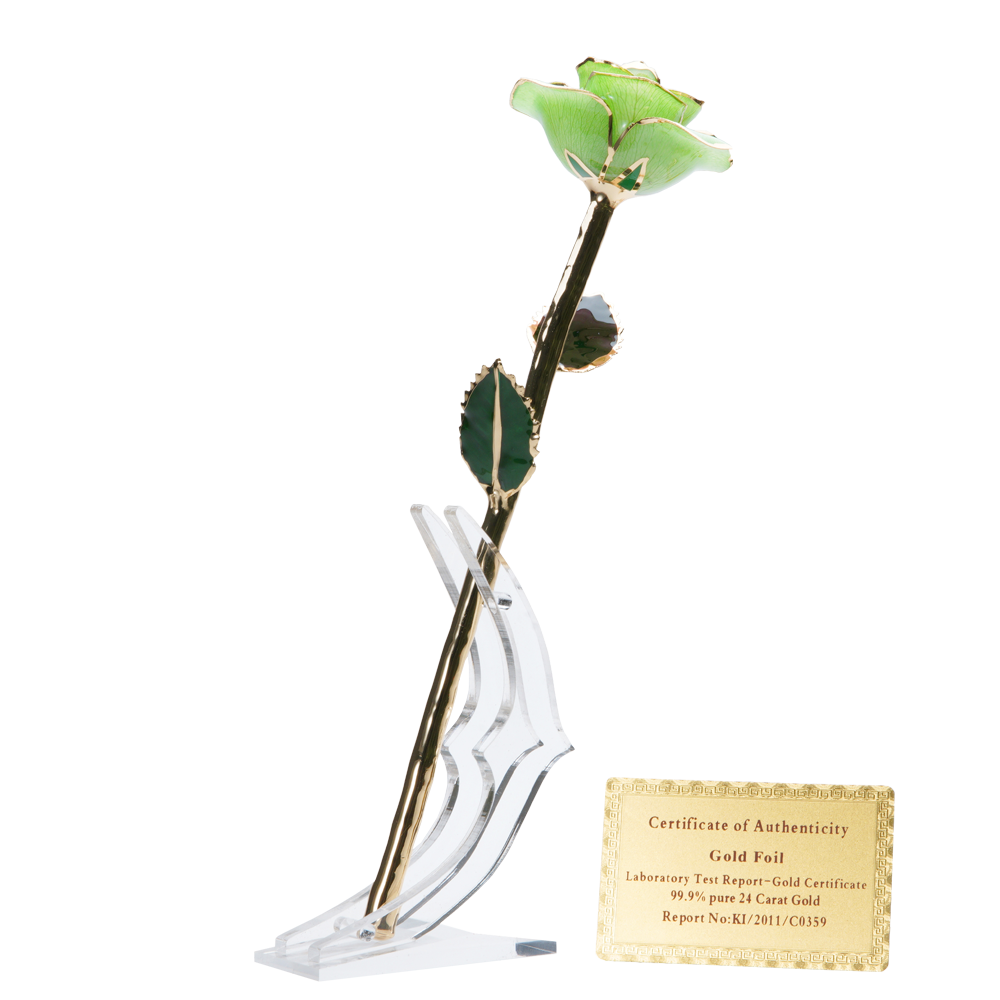 24K Gold Dipped Rose – Lime Green