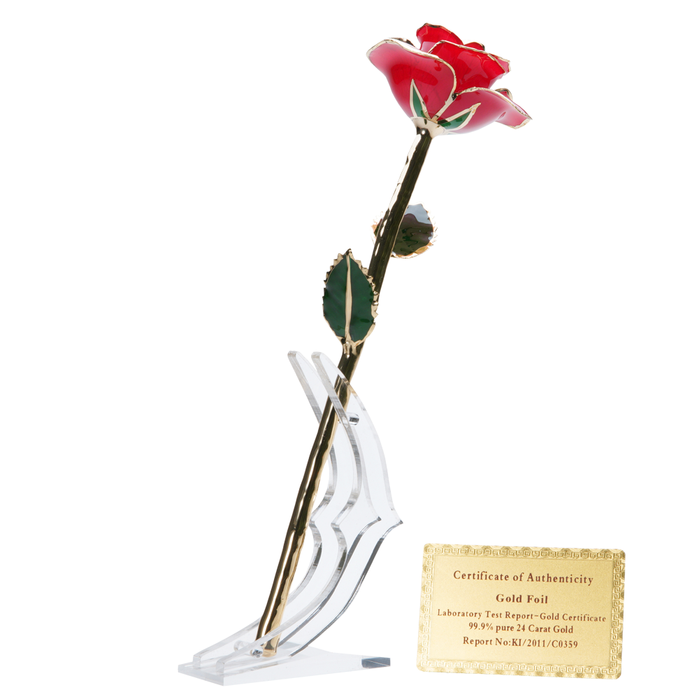24K Gold Dipped Rose – Red