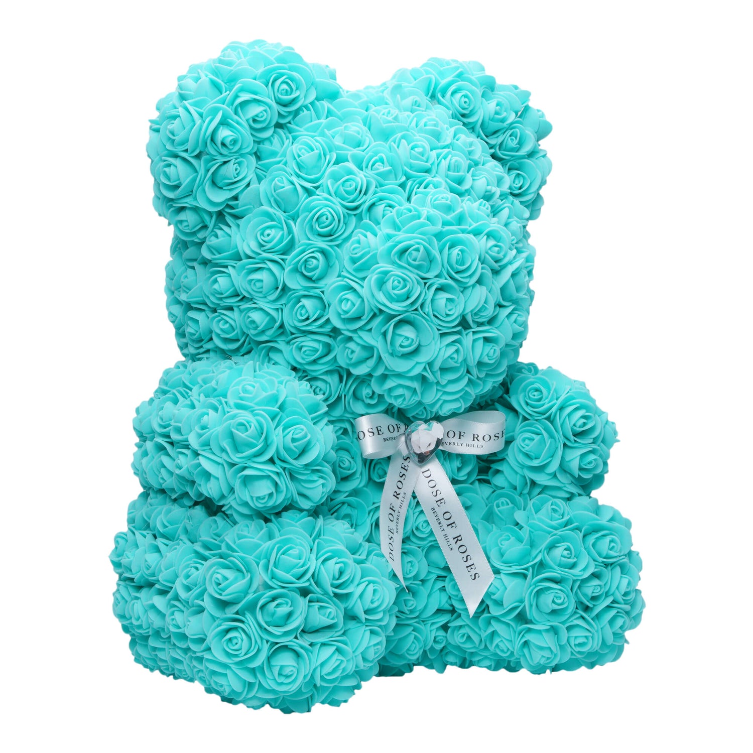 Tiffany Blue Rose Bear Side