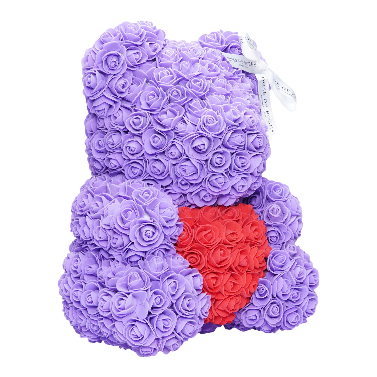 Purple Love Heart Rose Bear