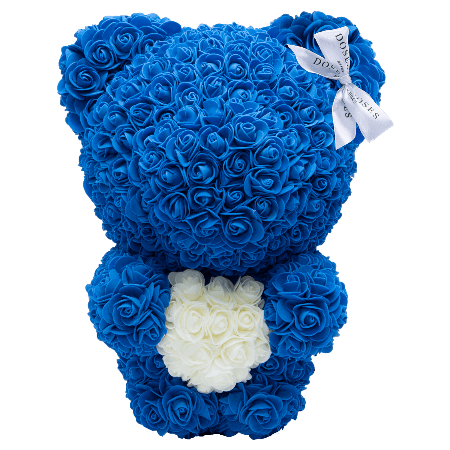 Royal Blue Love Heart Standing Rose Bear