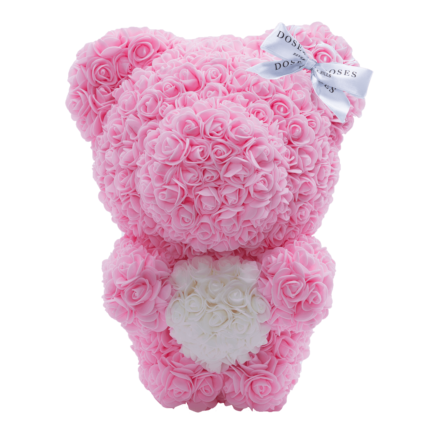 Light Pink Love Heart Standing Rose Bear