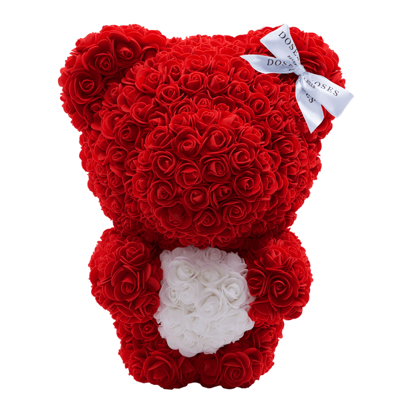 Love Heart Standing Rose Bear