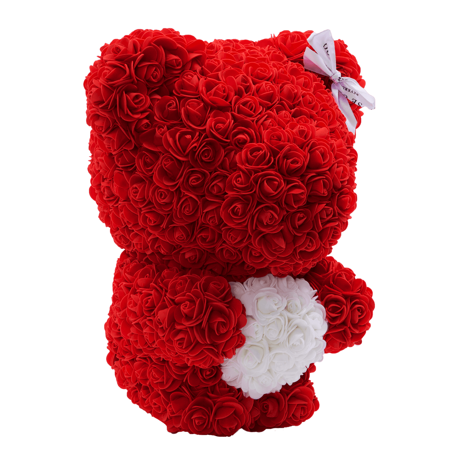 Love Heart Standing Rose Bear Side