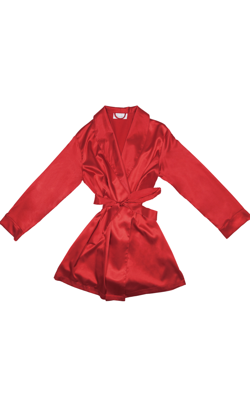 Satin Robe - Red