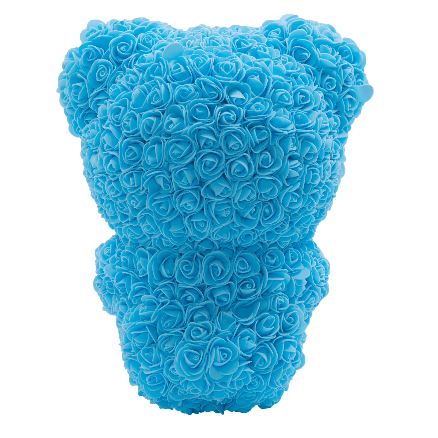 Blue Love Heart Standing Rose Bear Back