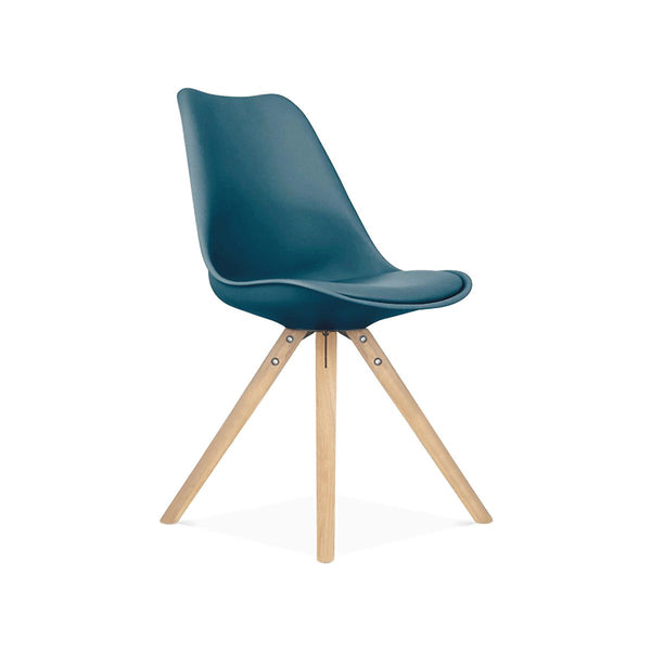 Design Lab Mn Viborg Deep Teal Mid Century Side Chair Natural Base