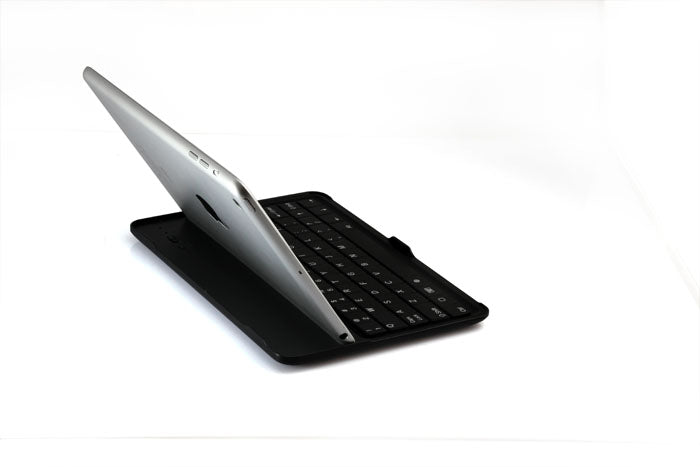 Black 3 in 1 aluminum keyboard case for iPad Mini - back view