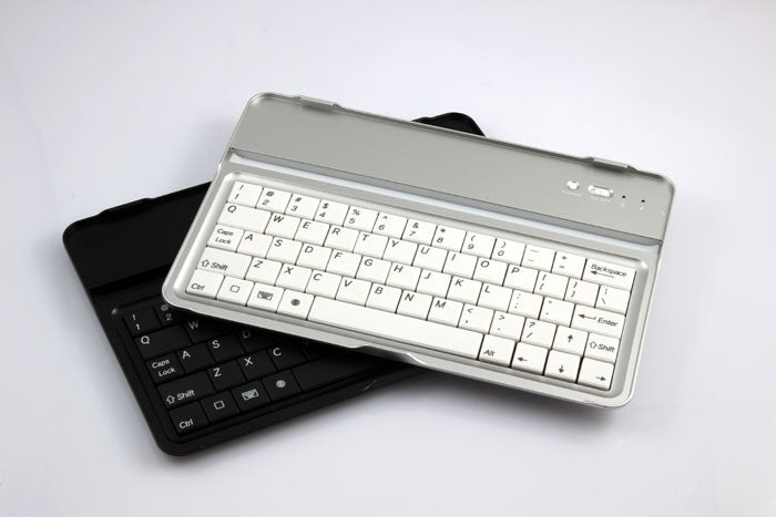 2 colors of 3 in 1 aluminum keyboard case for iPad Mini - Black and White