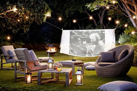 outdoor garden projector cinema