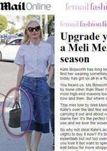 Kate Bosworth wears the Rosalia Mini handbag - from meli melo