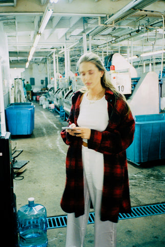 Francesca Aiello bringing back tie-dye in a textile factory.