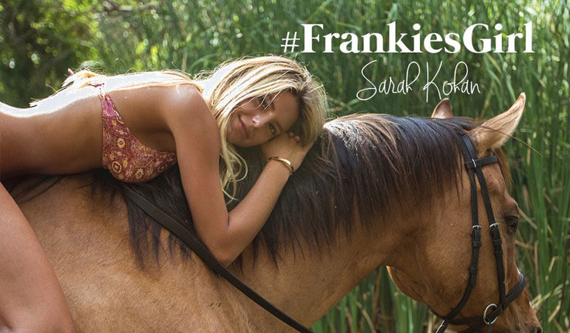 Frankies Bikinis model on a horse