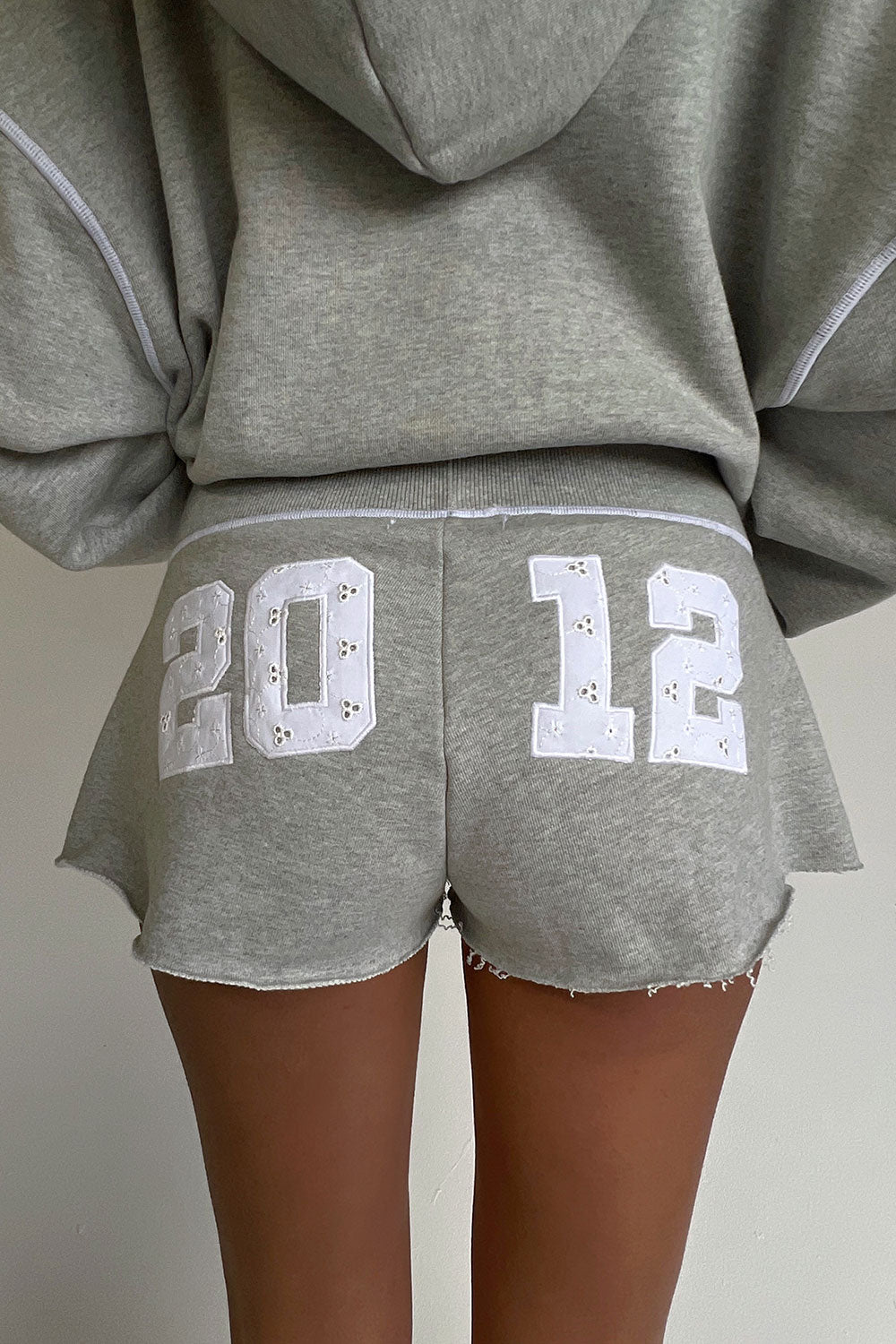 heather grey biker shorts