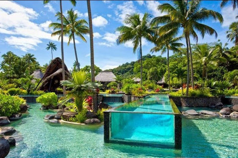 Amazing Pool with Glass Wall