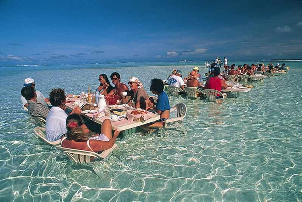 Dinner on a Sandbar in Bora Bora