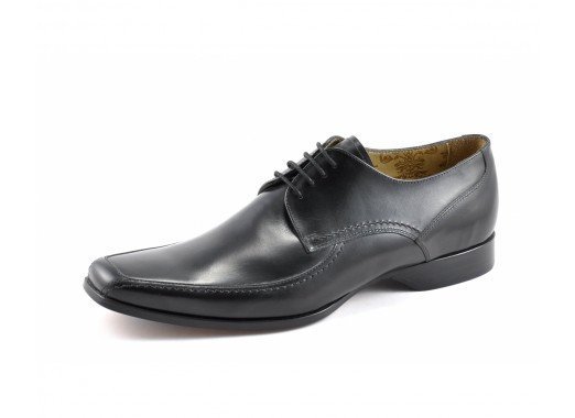 Loake rahmengenähte premium señores zapato 5 Eye Black polished Shoe 758b2 