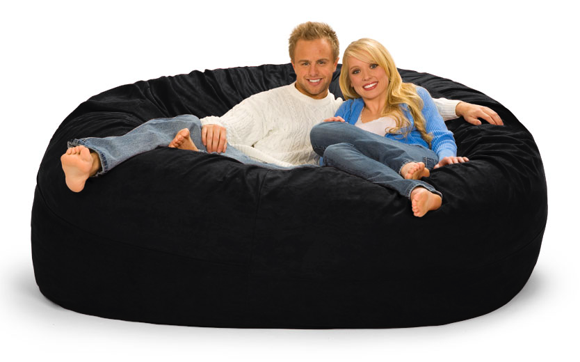 7 Ft Black Gigantic Bean Bags