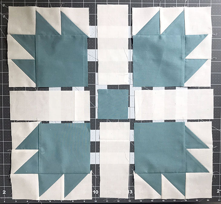 Bear's Paw quilt block tutorial, 15"