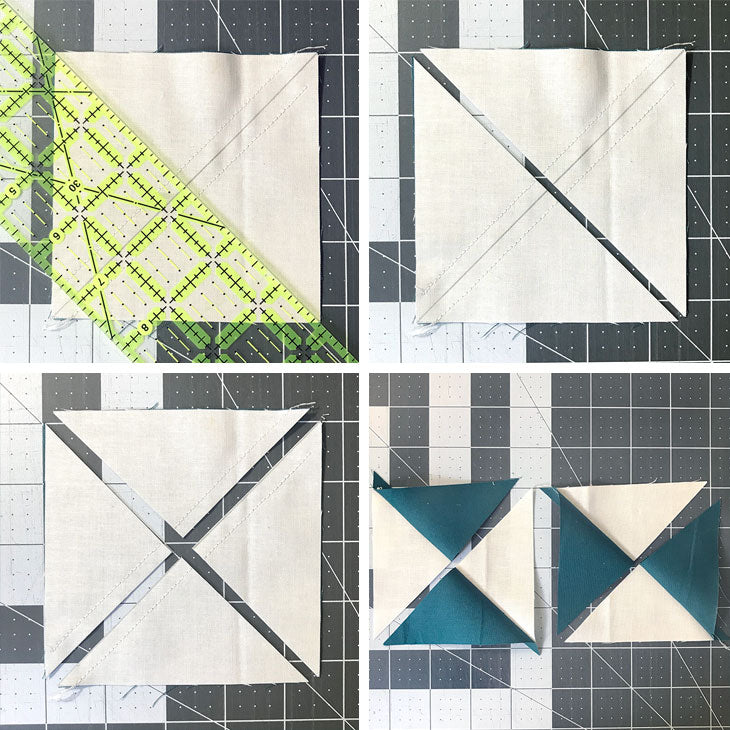 Goose Tracks quilt block tutorial, 15"