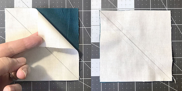 Goose Tracks quilt block tutorial - 15-inch