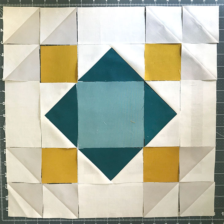 Summer Winds quilt block tutorial, 15-inch