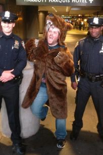 Griz Coat entertaining NYPD
