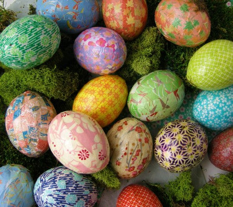 Origami Paper Covered Easter Eggs