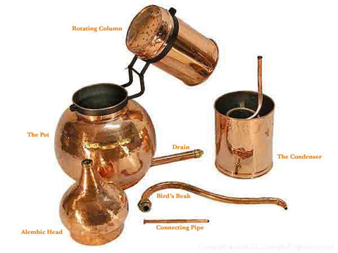 copper alembic distiller parts