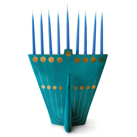 Jonathan Adler Peacock Menorah -- Blue by Jonathan Adler - ModernTribe