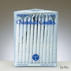 Premium Chanukah Candles Frosted White on White